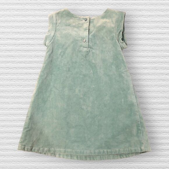 Gymboree Green Velour Corduroy Dress Girls 2T Fall 2018 Soft Cotton Holiday - Picture 4 of 4